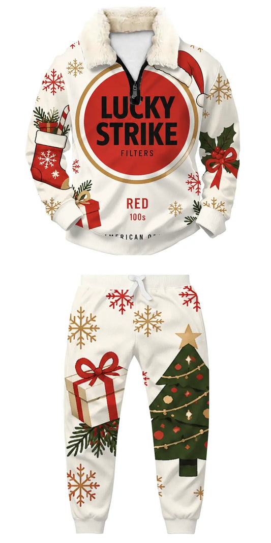 Festive Weekend MadnessUgly Quarter Zip Sweatshirt & Sweatpant Set