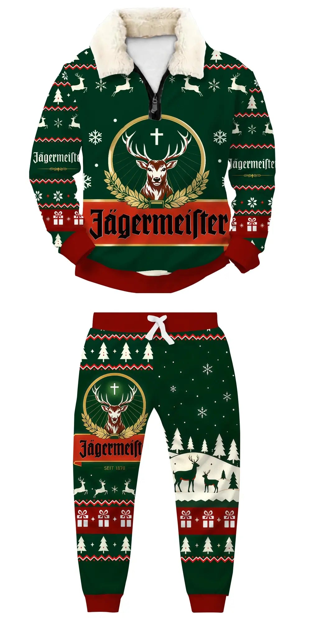 Forest Spirit Ugly Quarter Zip Sweatshirt & Sweatpant Set