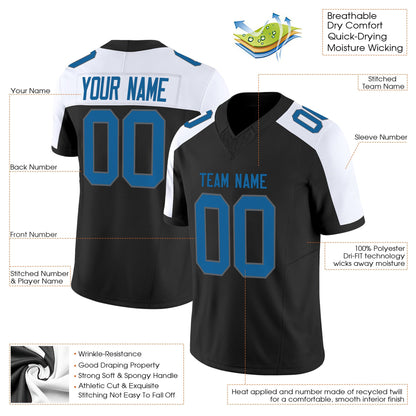Black Alternate Blue-Gray Authentic Custom Football Jersey