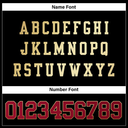 Black Alternate Red-Gold Authentic Custom Football Jersey