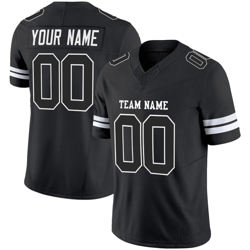 Black Black-White Authentic Custom Football Jersey