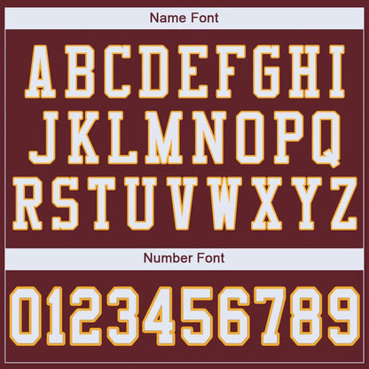Burgundy White-Gold Authentic Custom Football Jersey