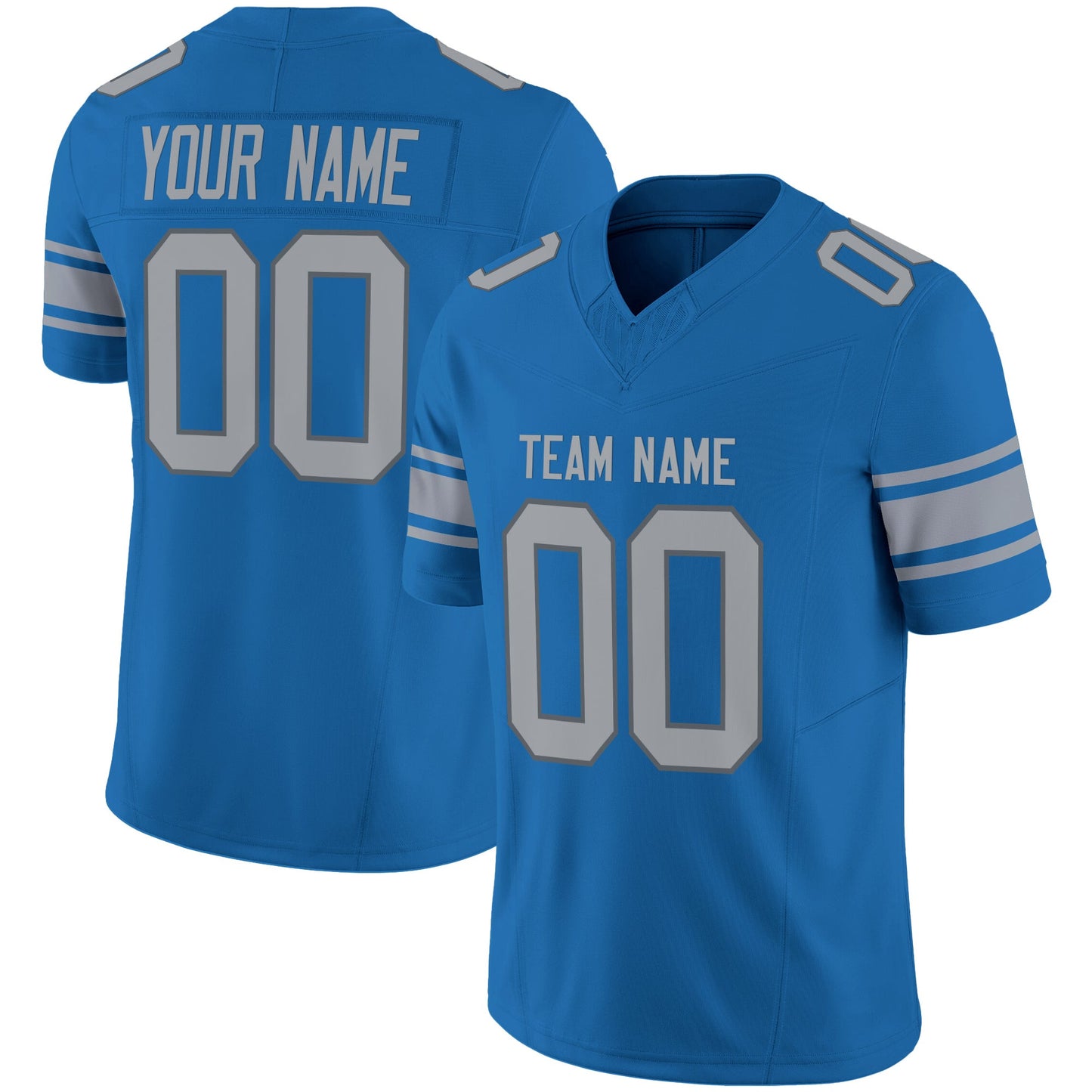 Blue Gray Authentic Custom Football Jersey
