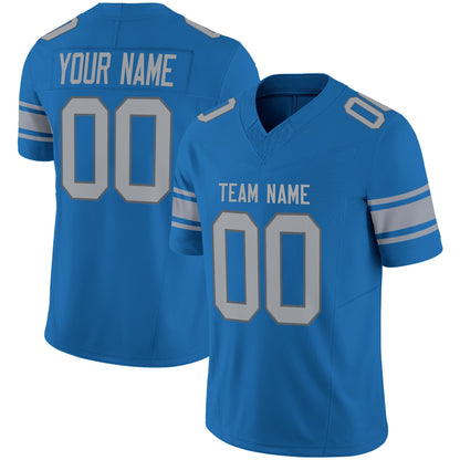 Blue Gray Authentic Custom Football Jersey