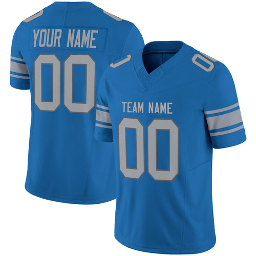 Blue Gray Authentic Custom Football Jersey