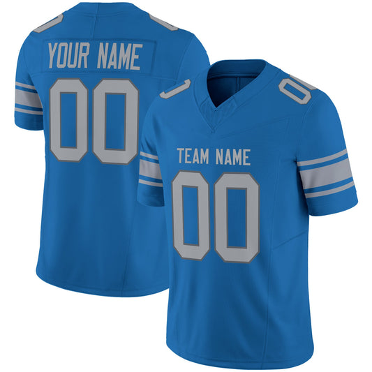 Blue Gray Authentic Custom Football Jersey