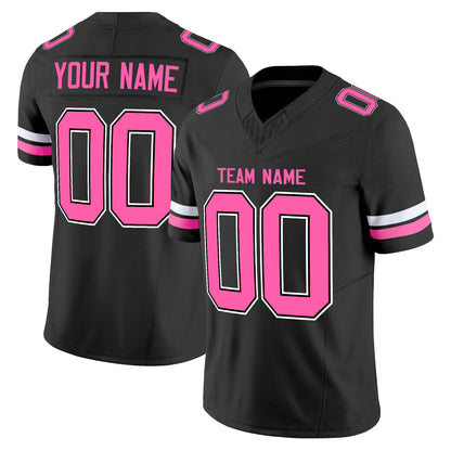 Black Pink-White Authentic Custom Football Jersey