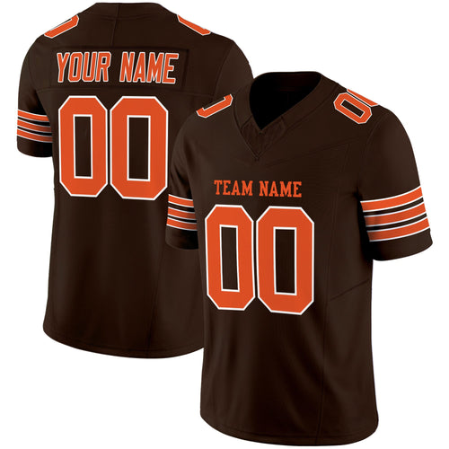 Brown Orange-White Authentic-Custom Football Jersey