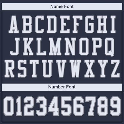 Navy White-Light Gray Authentic Custom Football Jersey