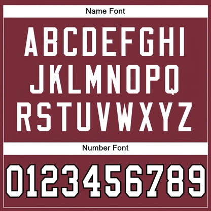 Burgundy White-Black Authentic Custom Football Jersey