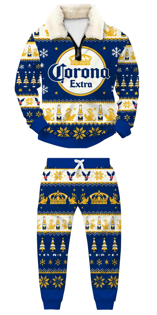 Golden Cheers Ugly Quarter Zip Sweatshirt & Sweatpant Set