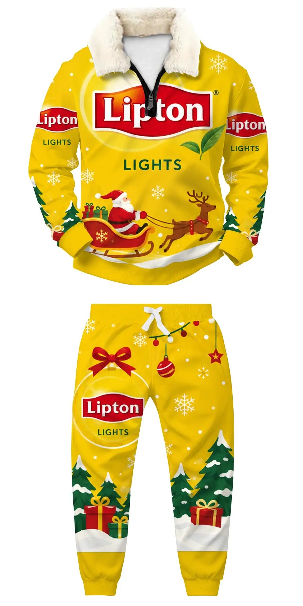 Golden Tea Ugly Quarter Zip Sweatshirt & Sweatpant Set