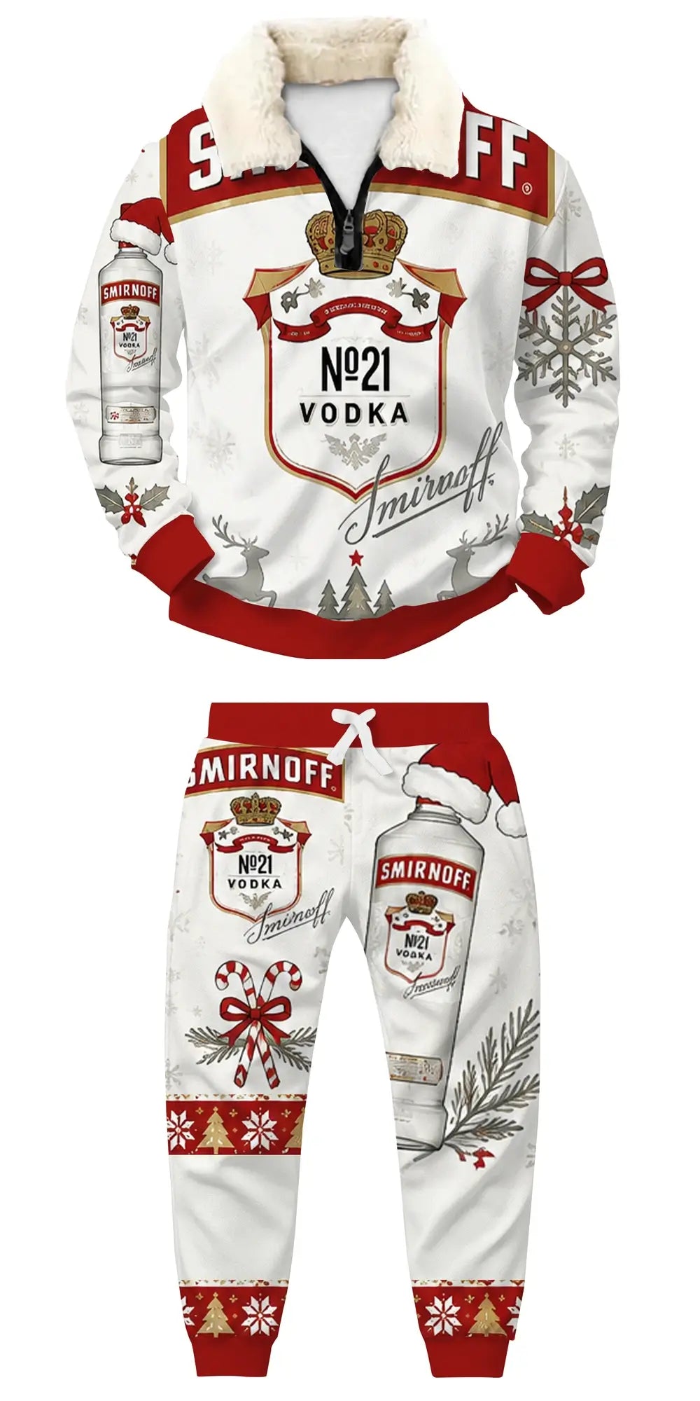 Goofy Party Uniform Ugly Quarter Zip Sweatshirt & Sweatpant Set