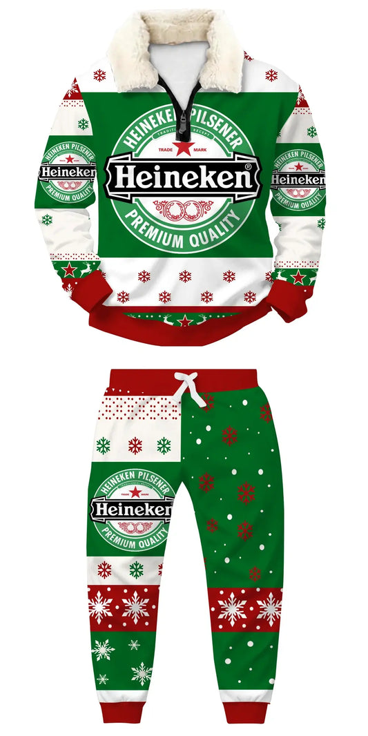 Green Brew Ugly Quarter Zip Sweatshirt & Sweatpant Set