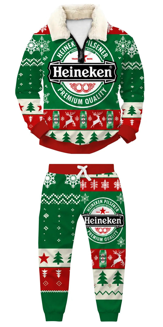 Green Brew Ugly Quarter Zip Sweatshirt & Sweatpant Set