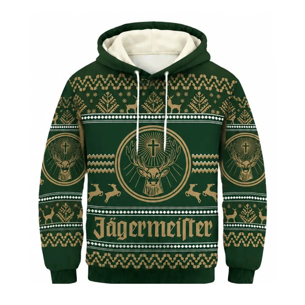 Green Deer Ugly Pullover Hoodie & Sweatpant Set