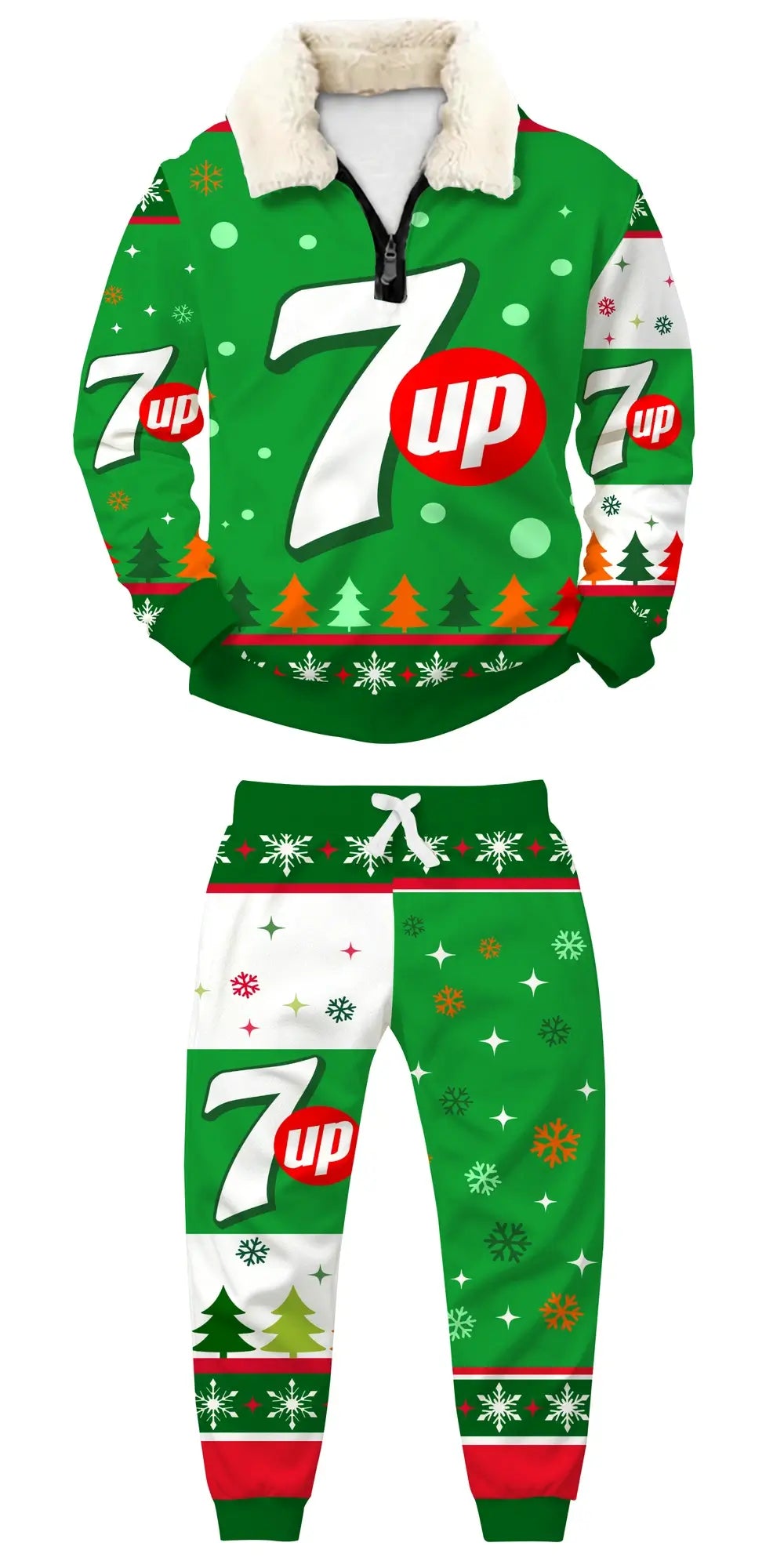 Green Fizz Ugly Quarter Zip Sweatshirt & Sweatpant Set