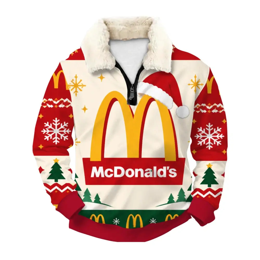 Holiday Burger Ugly Quarter Zip Sweatshirt & Sweatpant Set