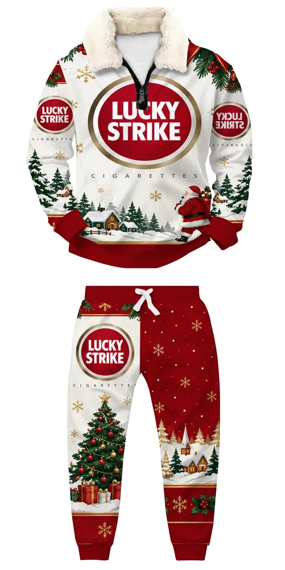 Holiday Smoke Ugly Quarter Zip Sweatshirt & Sweatpant Set