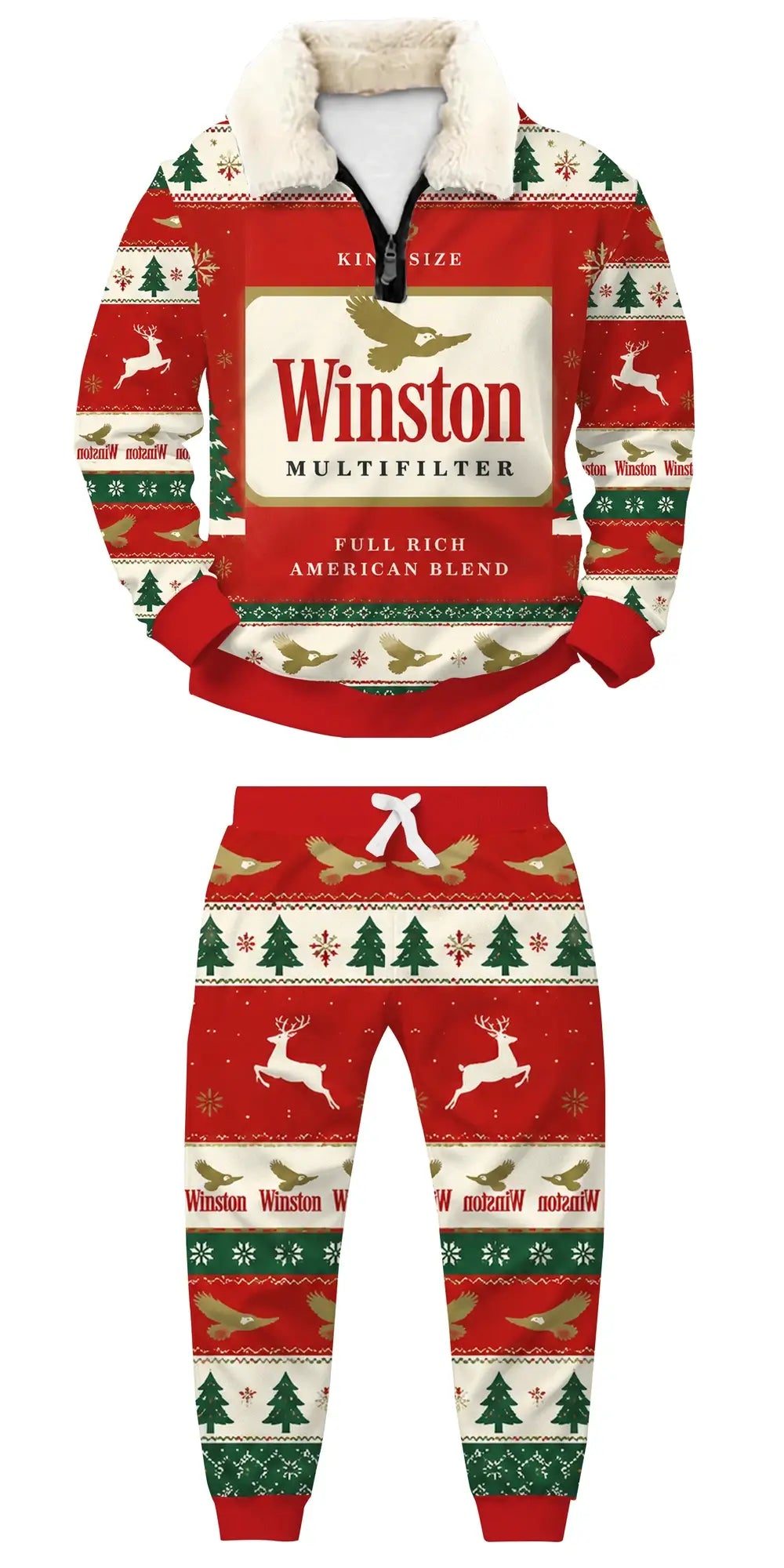 Holiday Smoke Ugly Quarter Zip Sweatshirt & Sweatpant Set
