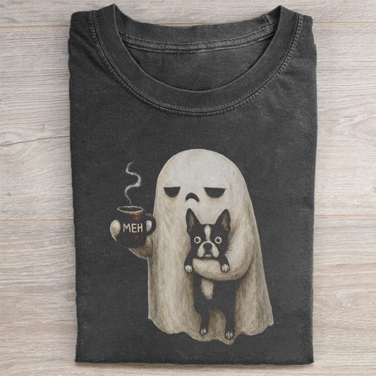 Grumpy Ghost Boston Terrier T-shirt