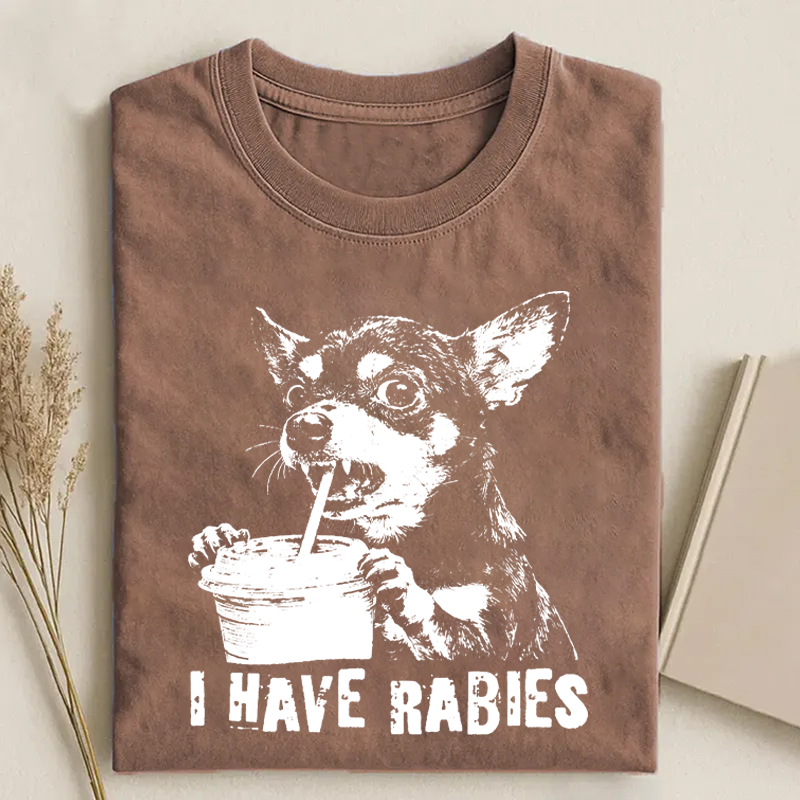 Retro I Have Rabbies Chihuahua T-shirt