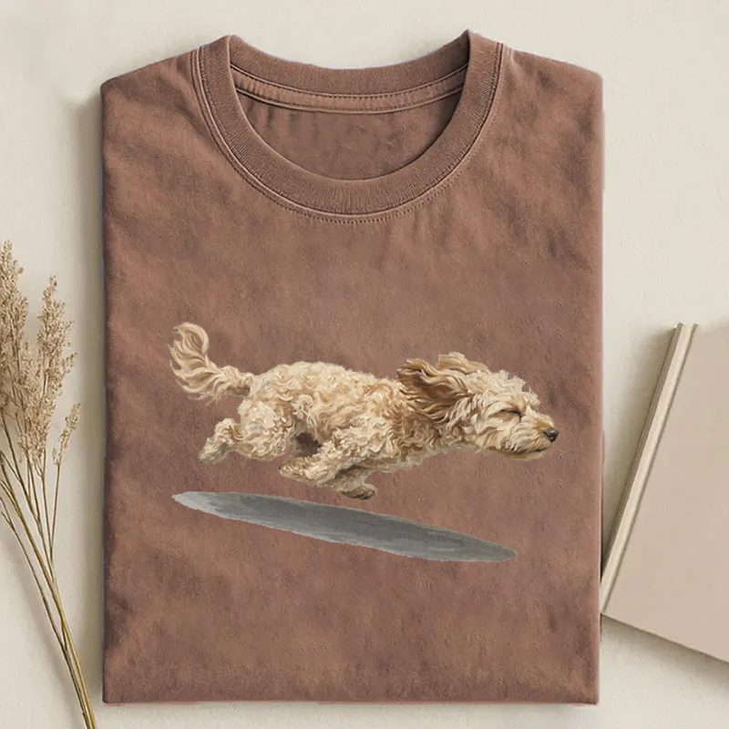Running Cavapoo Dog Mom T-shirt
