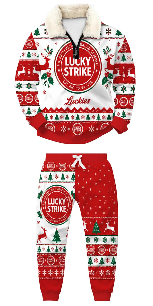 Lucky Holiday Ugly Quarter Zip Sweatshirt & Sweatpant Set