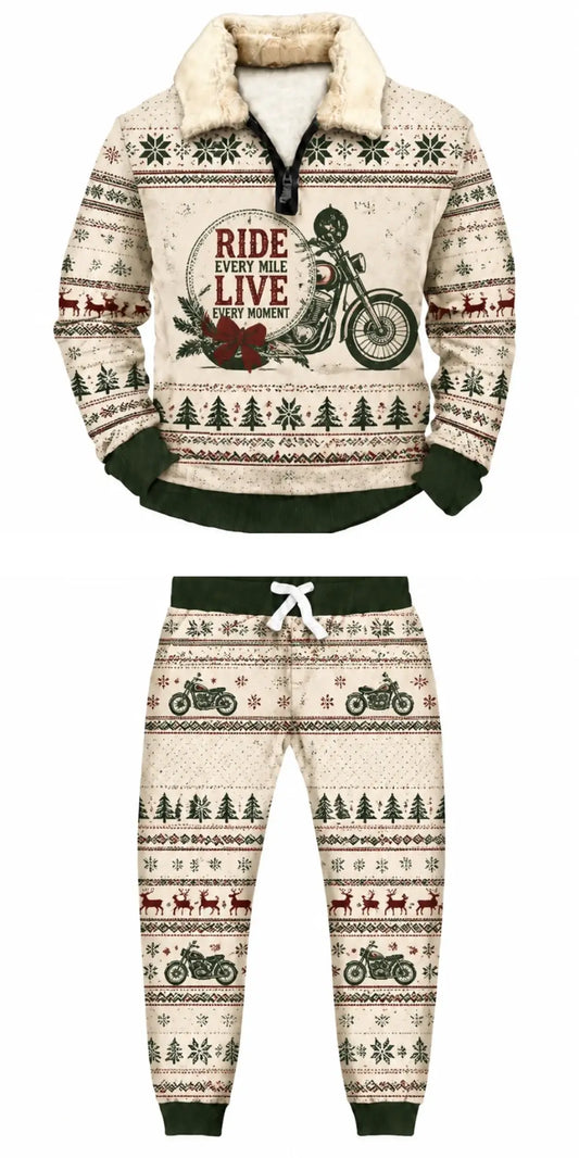 Motorcycle Club Ugly Quarter Zip Sweatshirt & Sweatpant Set