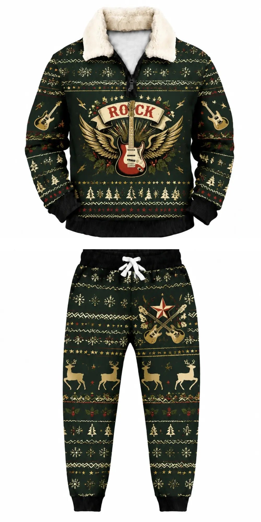 Music & Vibes Ugly Quarter Zip Sweatshirt & Sweatpant Set