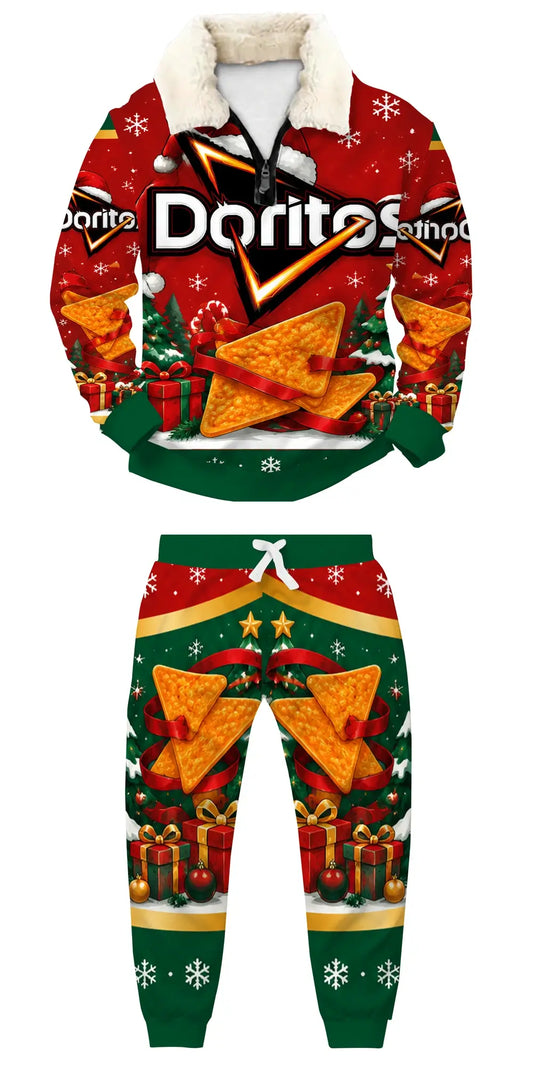 Nacho Cheer Ugly Quarter Zip Sweatshirt & Sweatpant Set