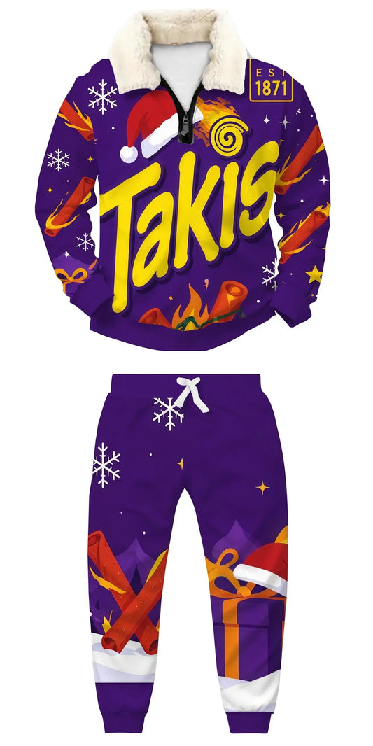 Party Game People Ugly Quarter Zip Sweatshirt & Sweatpant Set
