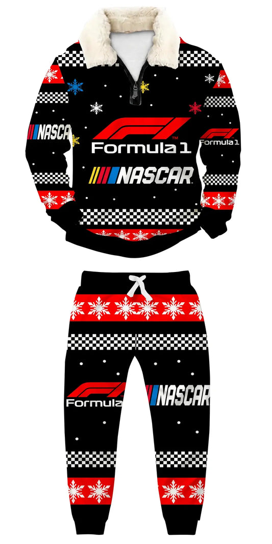 Racing Fever Ugly Quarter Zip Sweatshirt & Sweatpant Set