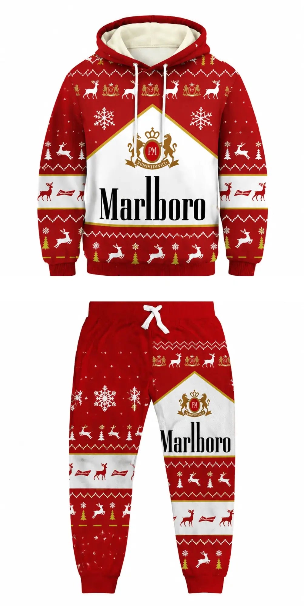 Red Tobacco Ugly Pullover Hoodie & Sweatpant Set