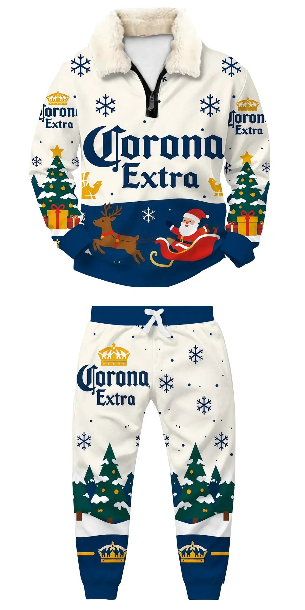 Snowy Brew Ugly Quarter Zip Sweatshirt & Sweatpant Set