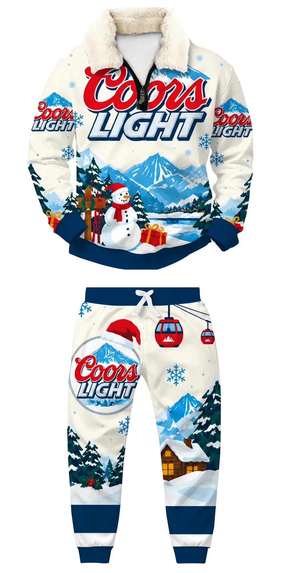 Snowy Lager Ugly Quarter Zip Sweatshirt & Sweatpant Set