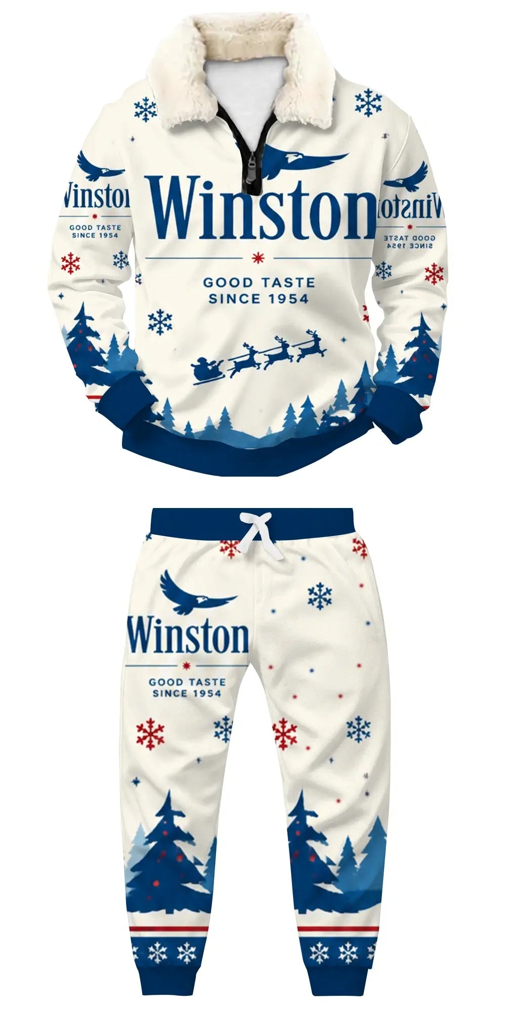 Snowy Pines Ugly Quarter Zip Sweatshirt & Sweatpant Set