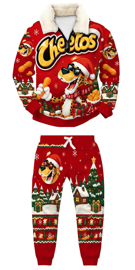 Spicy Christmas Ugly Quarter Zip Sweatshirt & Sweatpant Set