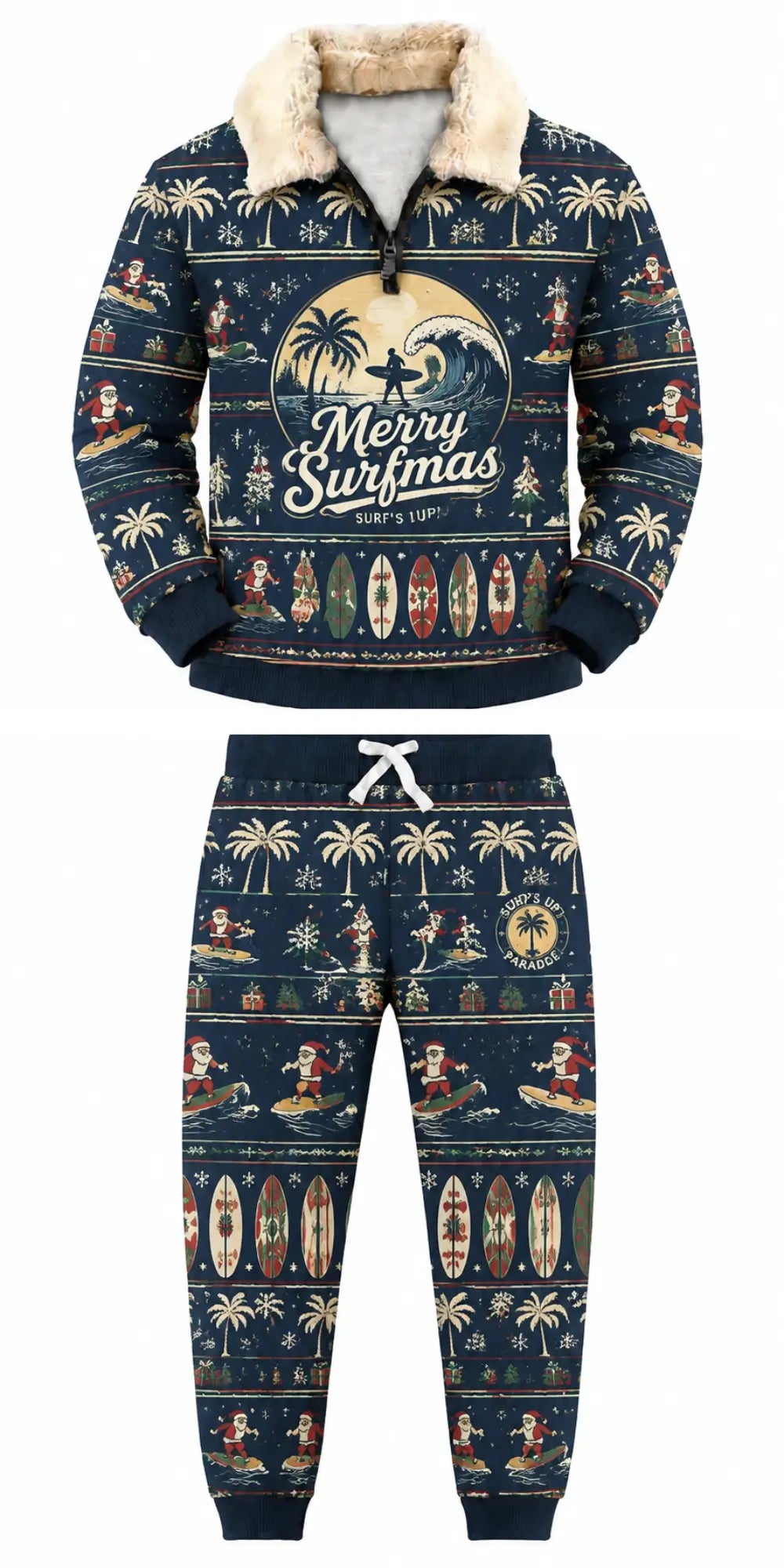 Surf & Beach Ugly Quarter Zip Sweatshirt & Sweatpant Set
