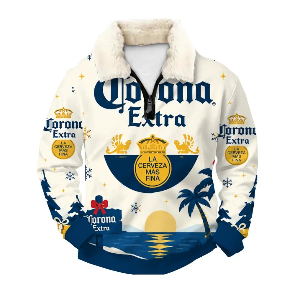 Tropical Christmas Ugly Quarter Zip Sweatshirt & Sweatpant Set