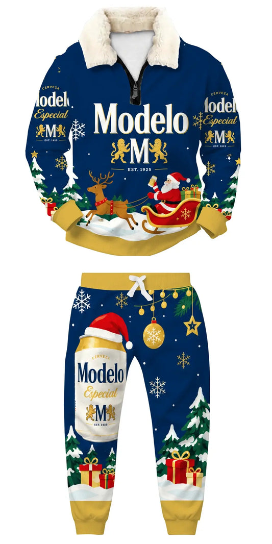 Winter Beer Ugly Quarter Zip Sweatshirt & Sweatpant Set