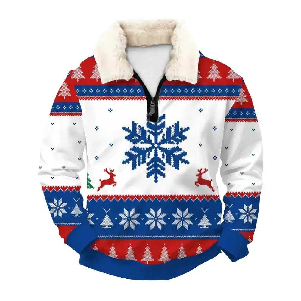 Winter Fairisle Ugly Quarter Zip Sweatshirt & Sweatpant Set
